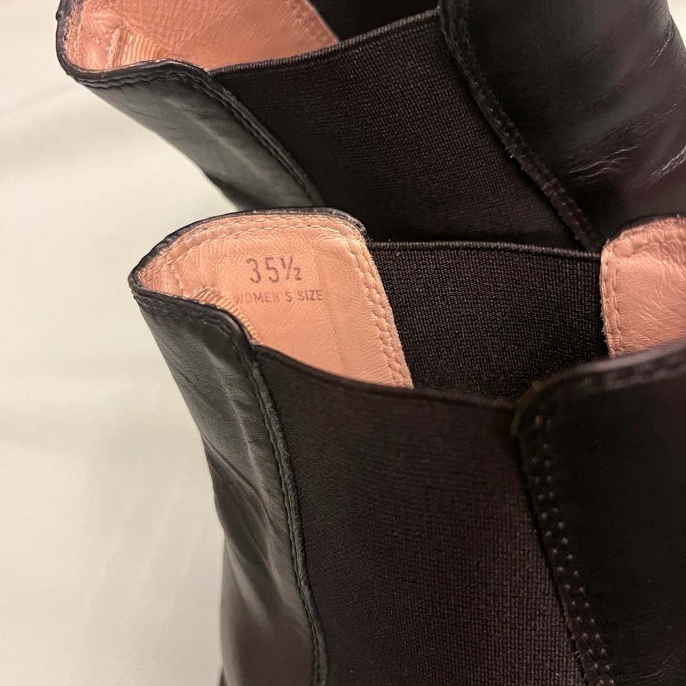 Tod's Black Leather Brogue Chelsea Boots size EU 35.5 US 5 - 5.5 - Picture 8 of 11